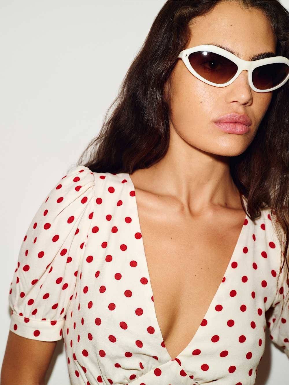 Reformation Naira Mini Dress in Ketchup Dot - Picture 6 of 8